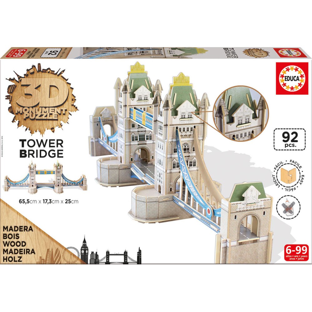 Educa - Puzzle 3D Monument Tower Brigde 16999