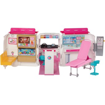 Barbie - Karetka Mobilna klinika 2 w 1 FRM19