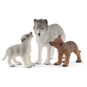 Schleich - Samica wilka z młodymi 42472