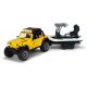 Dickie Play Life - Zestaw Wyjazd na ryby Samochód Jeep z lawetą i łodzią + Akcesoria 3838001