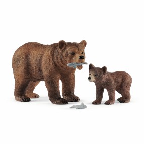 Schleich - Matka Grizzly z małym niedźwiedziem 42473