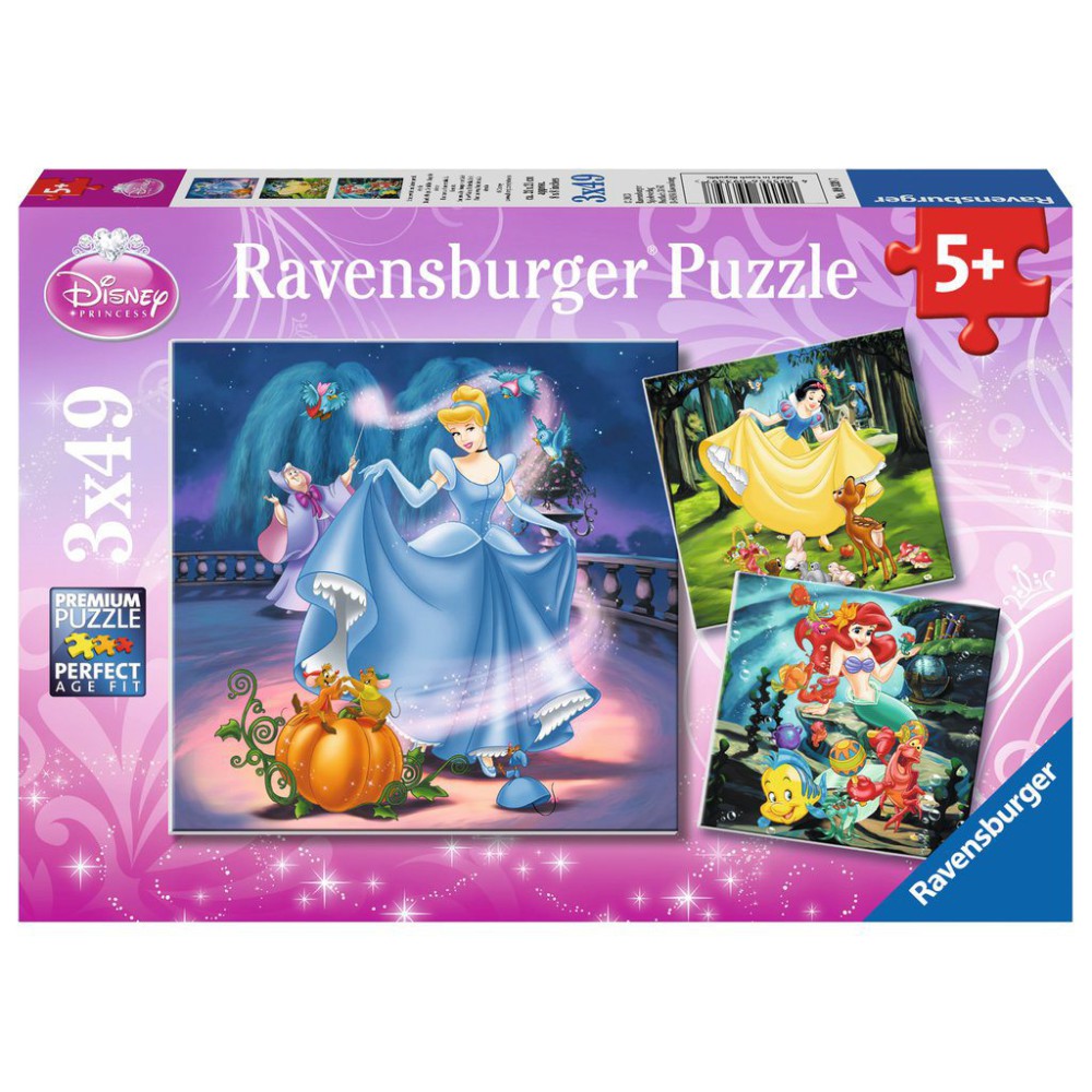 Ravensburger - Puzzle Księżniczki Disney 3x49 elem. 093397