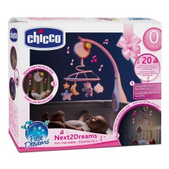 Chicco First Dreams - Karuzela na łóżeczko Next2Dreams 3w1 Różowa 76271