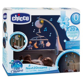 Chicco First Dreams - Karuzela na łóżeczko Next2Dreams 3w1 Niebieska 76272