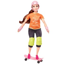 Barbie - Lalka Olimpijka Skateboarding + Akcesoria GJL78