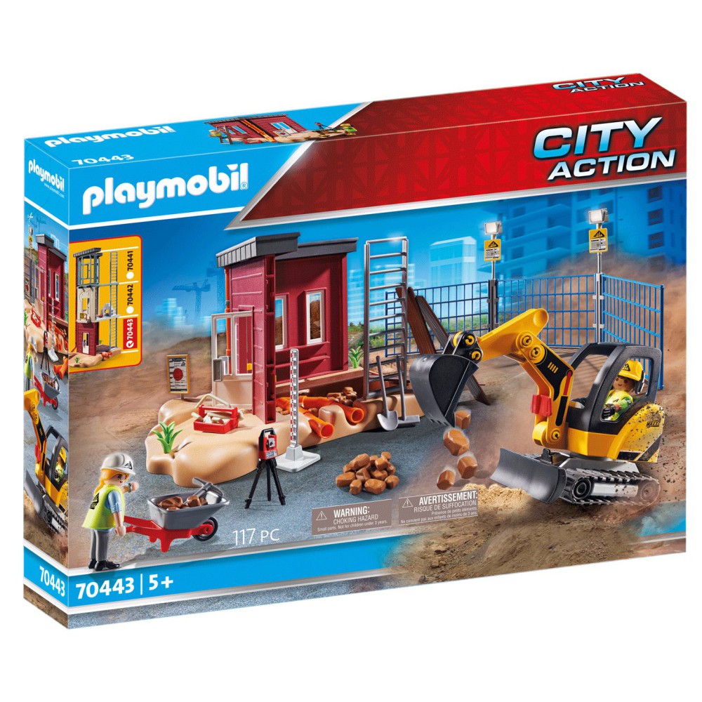 Playmobil - Mała koparka z elementem konstrukcyjnym 70443