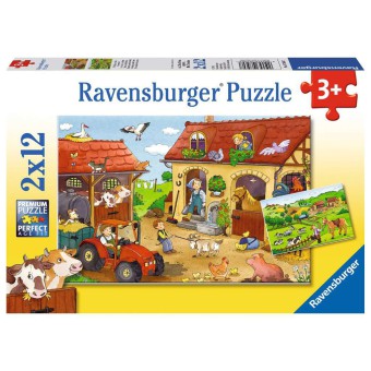 Ravensburger - Puzzle Praca na Farmie 2 x 12 elem. 075607