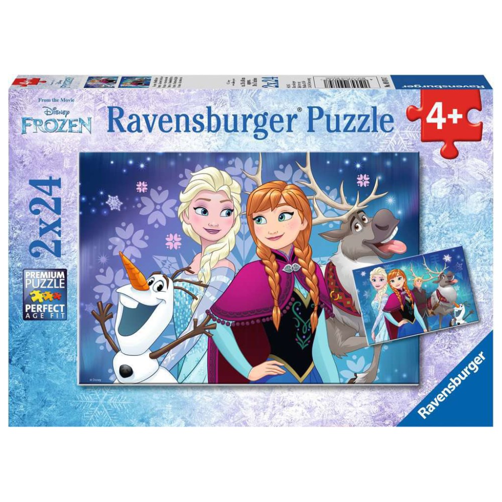 Ravensburger - Puzzle Frozen Kraina Lodu Zorza Polarna 2x24 elem. 090747