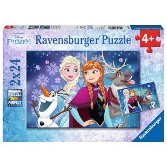 Ravensburger - Puzzle Frozen Kraina Lodu Zorza Polarna 2x24 elem. 090747