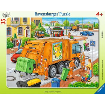 Ravensburger - Puzzle Śmieciarka 35 elem. 063468