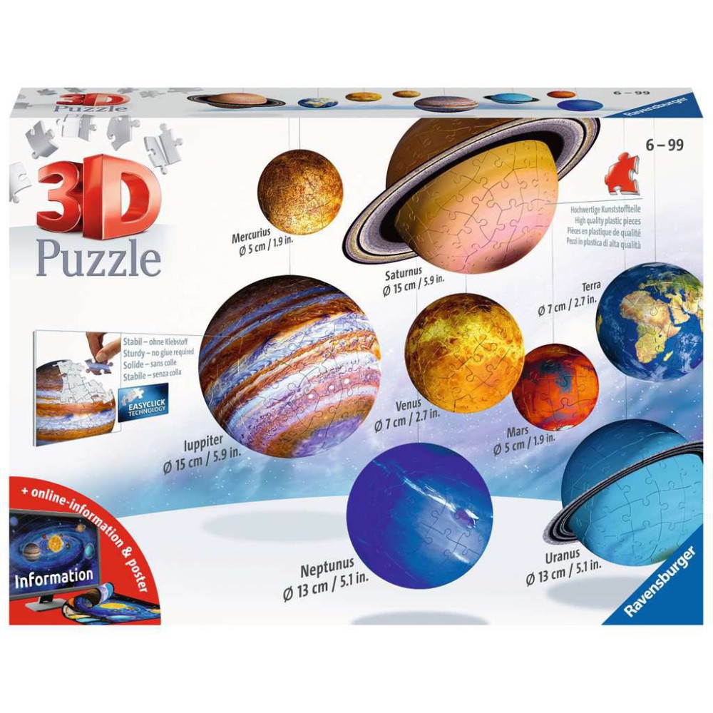 Ravensburger - Puzzle 3D Układ Planet 522 el. 116683