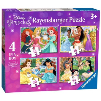 Ravensburger - Puzzle Księżniczki Disneya 4w1 12/16/20/24 elem. 030798