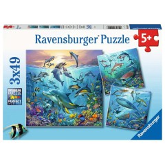 Ravensburger - Puzzle Podwodne życie 3x49 elem. 051496