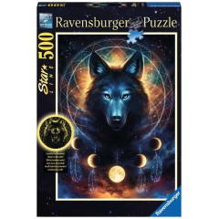 Ravensburger - Puzzle Świecące w ciemności Wilk i księżyce 500 elem. 139705