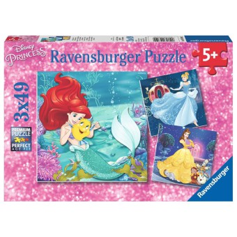 Ravensburger - Puzzle Wieczór Księżniczek Disney'a 3x49 elem. 093502