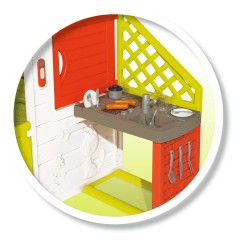 Smoby - Domek Neo Friends House z dzwonkiem, ogródkiem i kuchnią 810202