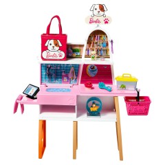 Barbie - Zestaw Sklepik Salon dla zwierzaków Lalka + Akcesoria GRG90