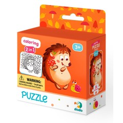 Dodo - Puzzle + Kolorowanka 2w1 Jeżyk 16 el. 300119