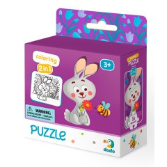 Dodo - Puzzle + Kolorowanka 2w1 Zajączek 16 el. 300121