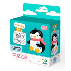 Dodo - Puzzle + Kolorowanka 2w1 Pingwinek 16 el. 300122