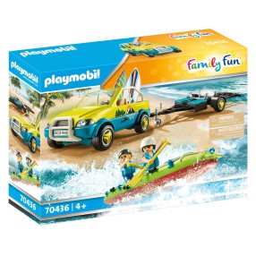 Playmobil - Auto z przyczepką na kanu 70436