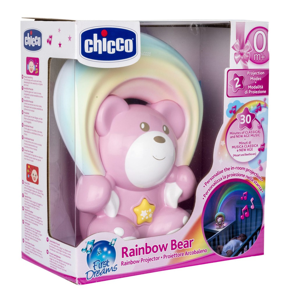 Chicco First Dreams - Miś z projektorem Rainbow Różowy 104741