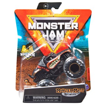 Spin Master Monster Jam - Superterenówka Monster Mutt Rottweiler w skali 1:64 + Poprzeczka do Wheelie 20130586