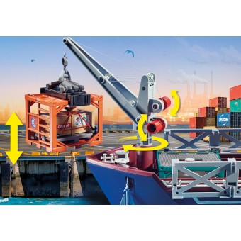 Playmobil - Duży kontenerowiec z łodzią służb celnych 70769