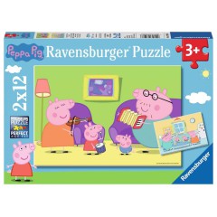 Ravensburger - Puzzle Świnka Peppa 2 x 12 elem. 075966