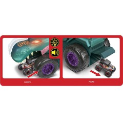 Hot Wheels Monster Trucks - Pożeracz aut Mega Wrex + Metalowy Samochodzik Twinduction GYL13