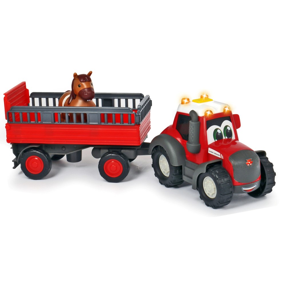Dickie ABC - Traktor Massey Ferguson z przyczepą Światło Dźwięk 4115002