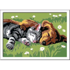 Ravensburger - CreArt Malowanka dla dzieci Śpiący kotek z pieskiem 289301