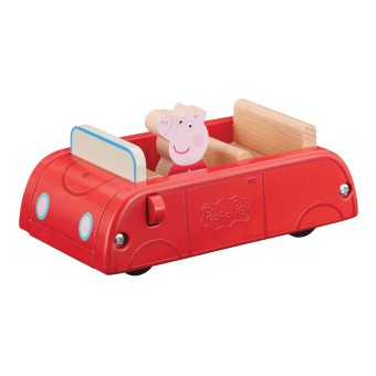Świnka Peppa - Drewniany samochód z figurką Peppy 07208