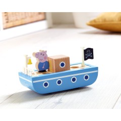 Świnka Peppa - Drewniana łódka z figurką Georga 07209