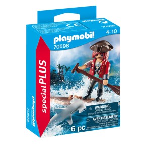 Playmobil - Pirat z tratwą i rekinem młotem 70598