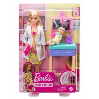 Barbie - Lalka Lekarz Pediatra Blondynka + Akcesoria GTN51