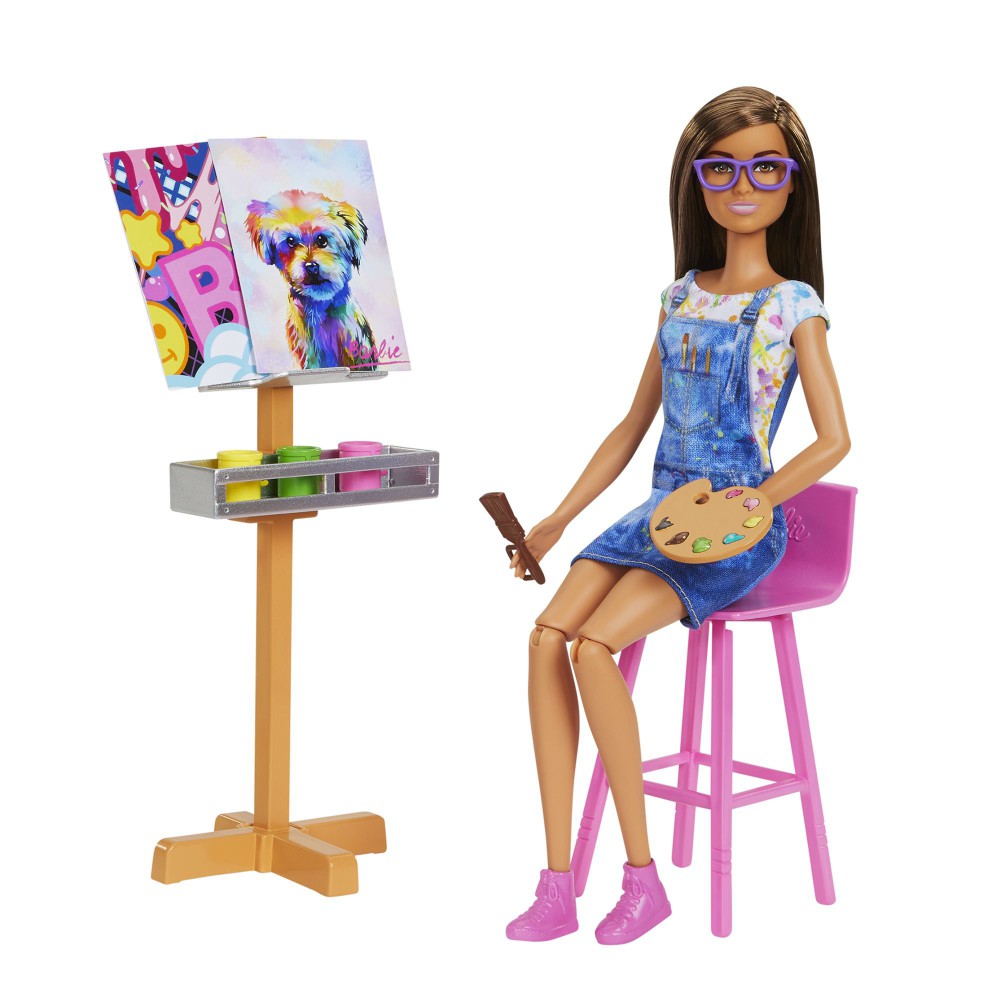 Barbie - Zestaw Pracownia artystyczna Lalka + Akcesoria HCM85