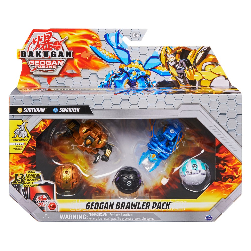 Bakugan Geogan Rising - Zestaw figurek Brawler Pack Surturan i Swarmer 5-pak 20134985