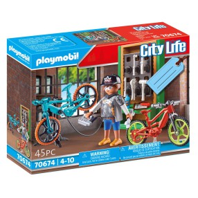 Playmobil - Zestaw upominkowy Serwis rowerów elektrycznych 70674