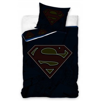 Superman - Komplet pościeli bawełnianej 140x200 cm + 70x90 cm Świeci w ciemności SUP8001-PP