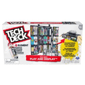 Tech Deck - Zestaw 2w1 Rampa i Pudełko do przechowywania + Ekskluzywna Deskorolka Fingerboard Element 6060503