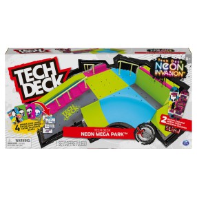 Tech Deck - Zestaw Neonowa Mega Rampa + 2 Ekskluzywne Deskorolki Fingerboard 6063752