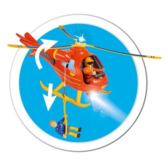 Simba - Strażak Sam Helikopter ratowniczy Wallaby z figurką Światło Dźwięk 9252510