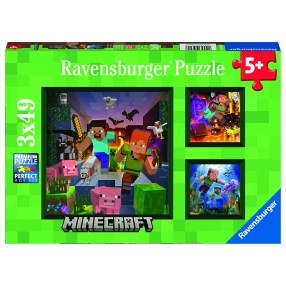 Ravensburger - Puzzle Minecraft 3x49 elem. 056217