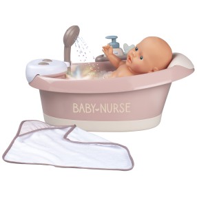 Smoby Baby Nurse - Wanienka do kąpieli z hydromasażem, prysznicem i światłem 220368