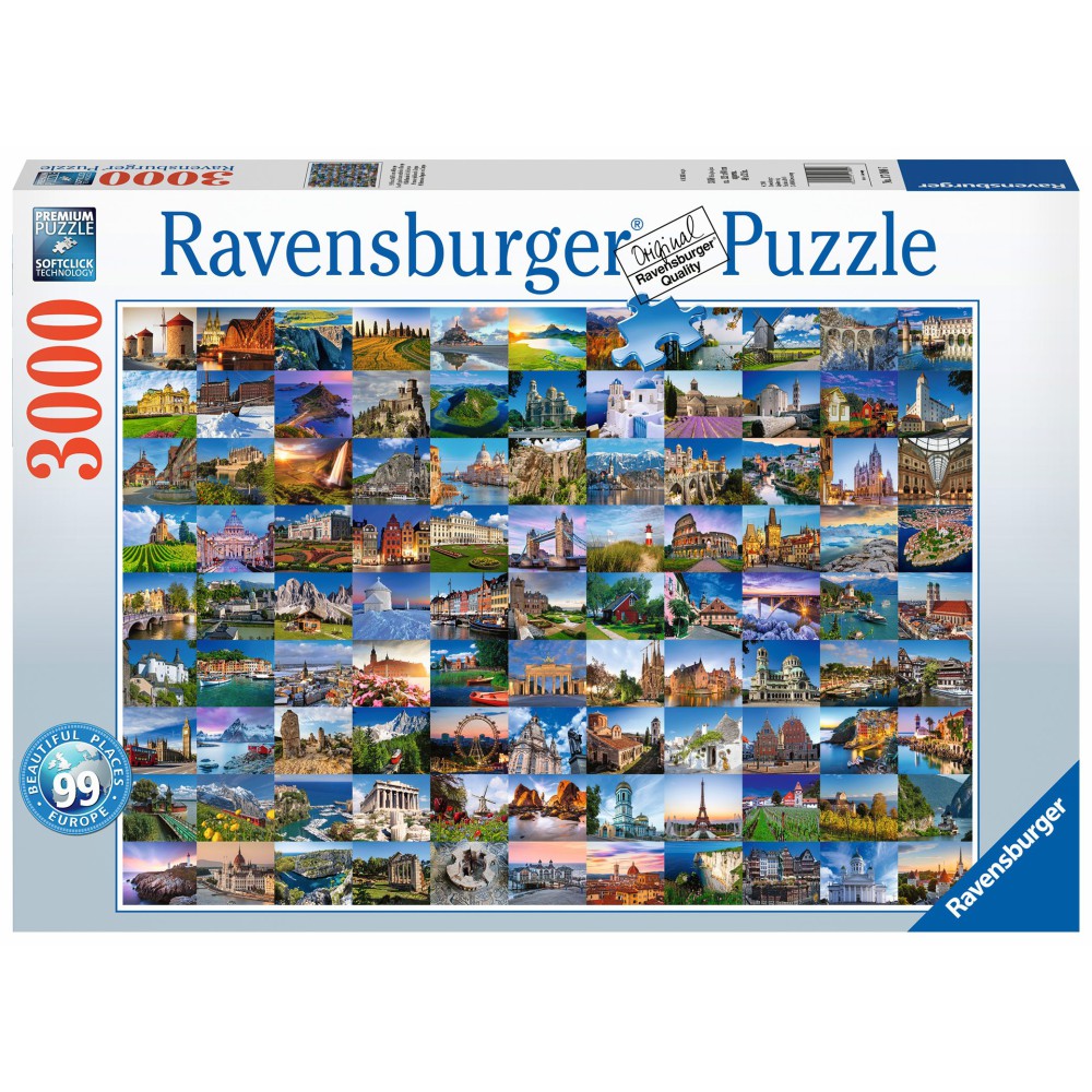 Ravensburger - Puzzle 99 pięknych miejsc w Europie 3000 elem. 170807