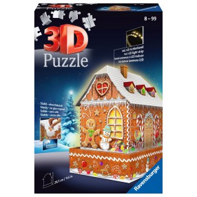 Ravensburger - Puzzle 3D Piernikowa chatka świecąca w ciemności 216 elem. 112371