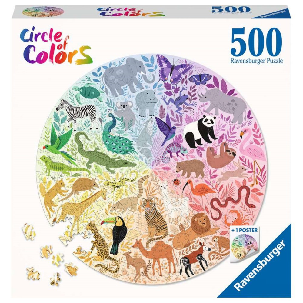 Ravensburger - Puzzle Paleta kolorów Zwierzęta 500 elem. 171729