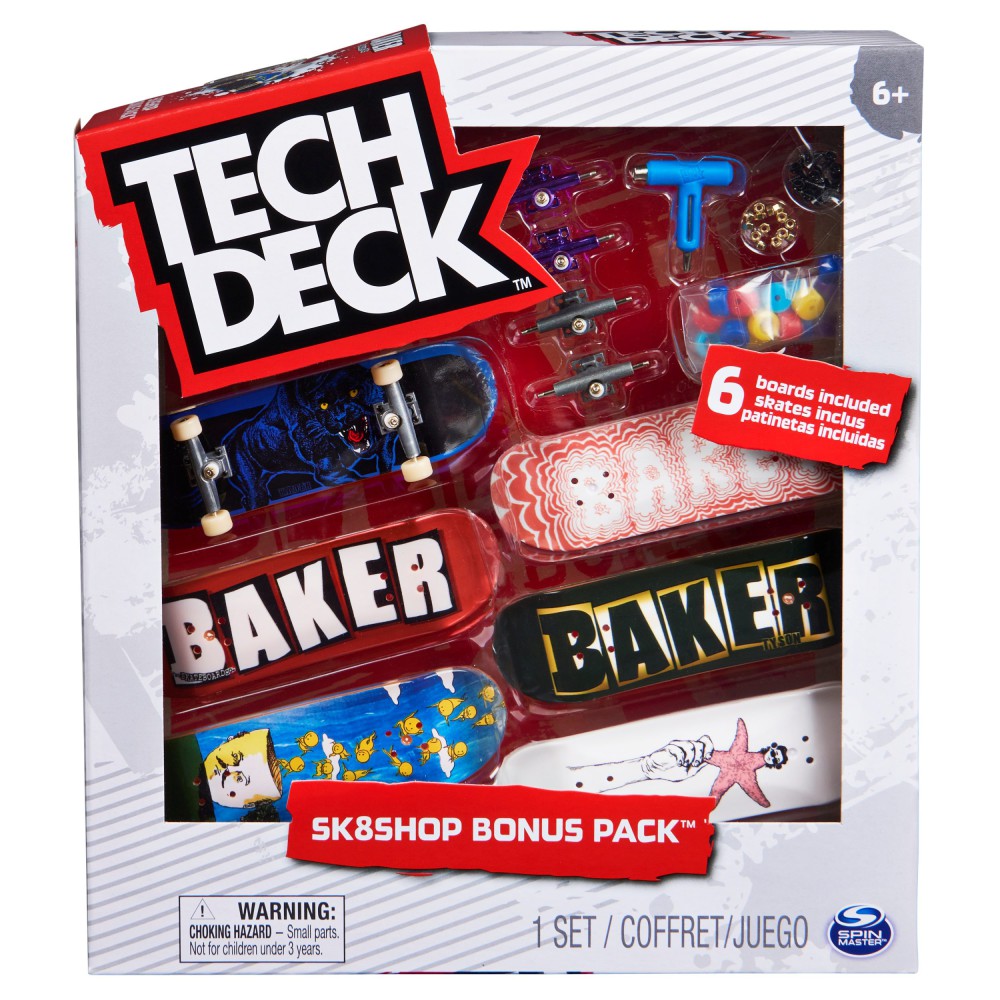 Tech Deck - Zestaw Skateshop Deskorolka Fingerboard Baker 6-pak 20136698