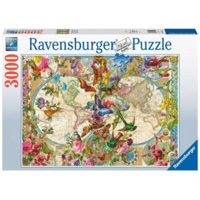 Ravensburger - Puzzle Flora i Fauna. Mapa Świata 3000 elem. 171170